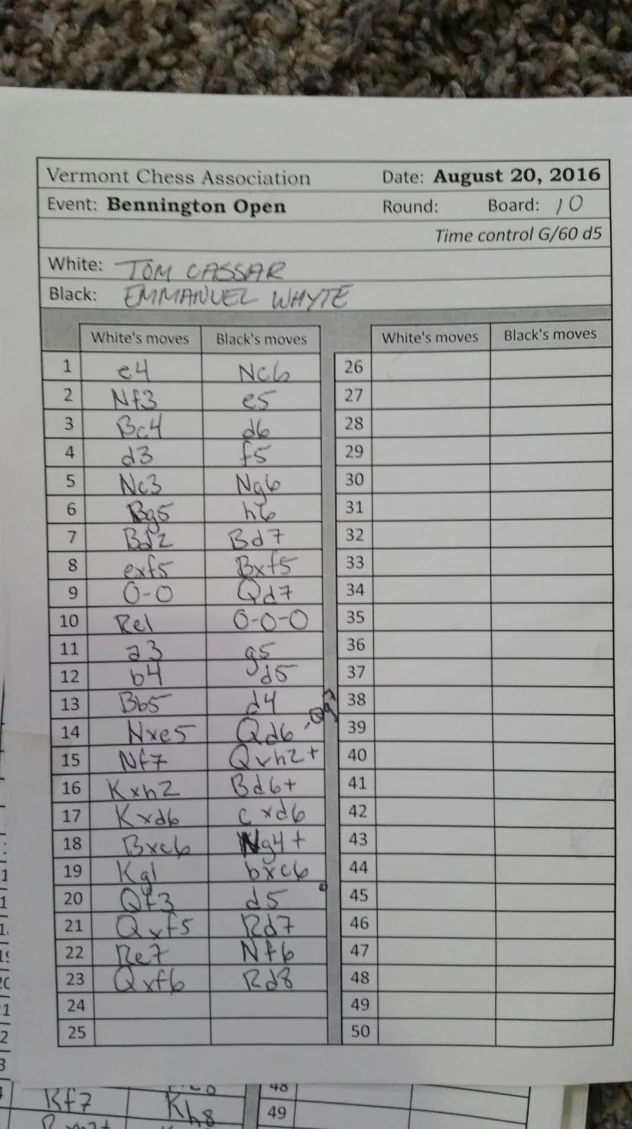Round 4 vs. Thomas Cassar